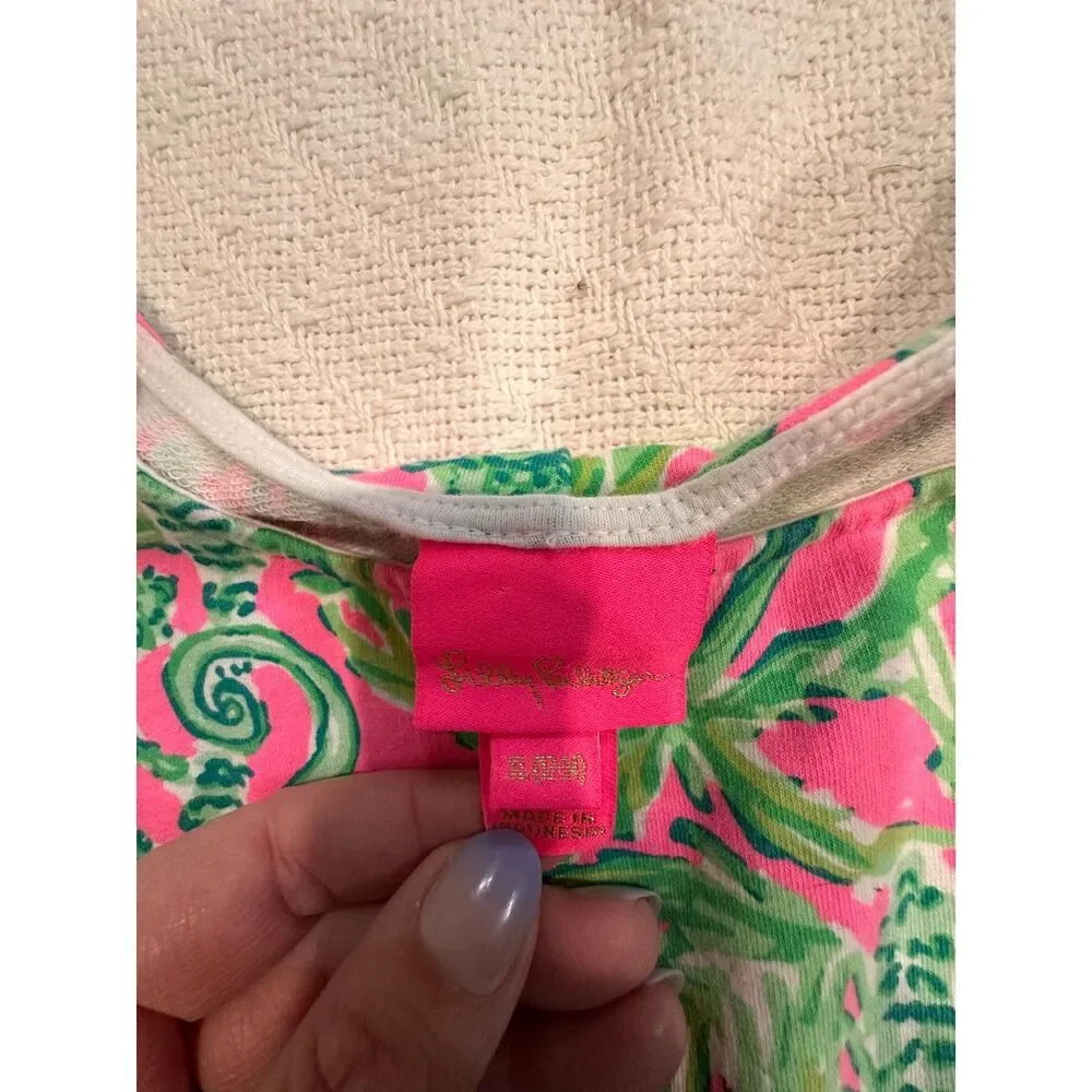Lilly Pulitzer Girl's Mini Donna Dress Pink Hangin Around Size 14/16